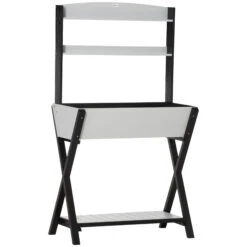 Outsunny Garden Potting Bench Table With Hidden Storage Box, Wood Outdoor Work Station With Open Top And Lower Shelf