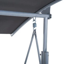 Outsunny 2 Person Porch Swing With Stand, Outdoor Swing With Canopy, Pivot Storage Table, 2 Cup Holders, Cushions For Patio, Backyard, Gray 24 Outsunny 2 Person Porch Swing With Stand, Outdoor Swing With Canopy, Pivot Storage Table, 2 Cup Holders, Cushions For Patio, Backyard, Gray -Outsunny mahd6a180b5e6fb8f