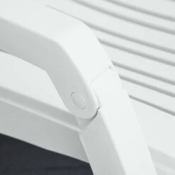 Outsunny Folding Chaise Lounge Chair On Wheels With Storage Box, Lightweight Plastic Sun Recliner With 5 Position Backrest For Beach & Pool, White -Outsunny meK22e17ed2fb9058