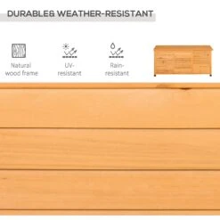 Outsunny 75 Gallon Wooden Deck Box, Outdoor Storage Container With Aerating Gap & Weather-Fighting Finish, Yellow -Outsunny mkza09181cc1e7c8a