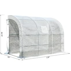 Outsunny Outdoor Walk-In Tunnel Wall Gardening Greenhouse With Windows And Doors - 2 Tiers 6 Wired Shelves - 10' L X 5'W X 7'H -Outsunny mra1b417e69fb9cfd