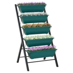 Outsunny 4Ft Vertical Raised Garden Bed With 5 Tier, Planter Box With Drainage Holes, Perfect To Grow Flowers Vegetables Herbs, For Patio Balcony Greenhouse Outdoor/Indoor -Outsunny muvdaa17fe7fbf0a5