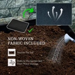 Outsunny 2 Tier Raised Garden Bed With Trellis, Wooden Elevated Planter Box With Legs And Metal Corners, For Vegetables, Flowers, Herbs, Gray -Outsunny n2s7561865f2d414b