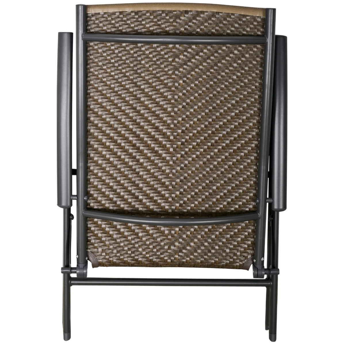 Outsunny 2-Piece PE Rattan Wicker Patio Recliner Set With Folding Design, Quality Steel Frame & All-Weather Build, Grey 10 Outsunny 2-Piece PE Rattan Wicker Patio Recliner Set With Folding Design, Quality Steel Frame & All-Weather Build, Grey - Image 10