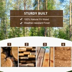 Outsunny 4.7ft Garden Bridge Arc Wood Footbridge Decorative Pond Bridge, Stained Wood -Outsunny nHF88c17f39f50a43