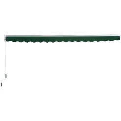 Outsunny 12' X 8' Outdoor Patio Manual Retractable Exterior Window Awning - Green -Outsunny nIc0d717e66e2485f