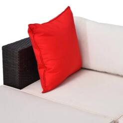 Outsunny 5-Piece Outdoor Sectional Furniture, Patio Wicker Couch, All-Weather PE Rattan Sofa Set With Cushions, Pillows, Glass Coffee Table For Garden, Backyard, Cream White 25 Outsunny 5-Piece Outdoor Sectional Furniture, Patio Wicker Couch, All-Weather PE Rattan Sofa Set With Cushions, Pillows, Glass Coffee Table For Garden, Backyard, Cream White -Outsunny nK33d617f8117435f