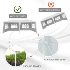 Outsunny Large 10' X 20' Party Tent, Events Shelter Canopy Gazebo With 4 Removable Side Walls For Weddings, Picnic, White -Outsunny nOQ16a17e66e25a9b