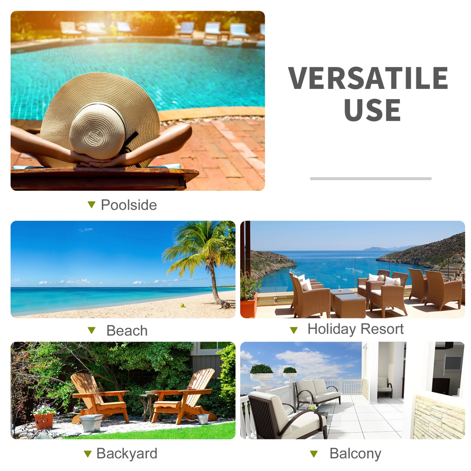 Outsunny Outdoor Patio Double Chaise Lounge Chair With 5-Level Adjustable Backrest, Zippered Cushions, & Modern Design 7 Outsunny Outdoor Patio Double Chaise Lounge Chair With 5-Level Adjustable Backrest, Zippered Cushions, & Modern Design - Image 7