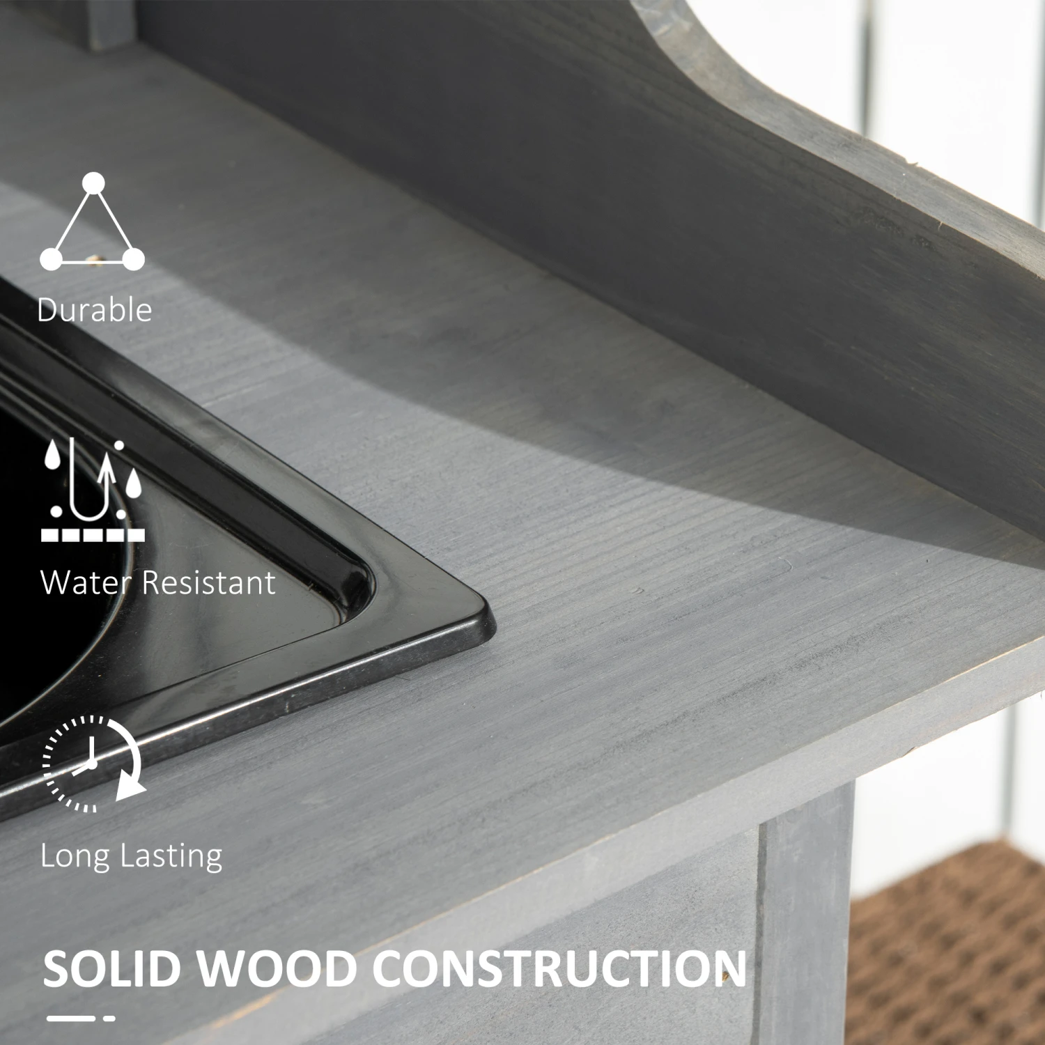 Outsunny Potting Bench Table With Faucet, Sink, Hooks And Storage Cabinet, Outdoor Prep Table Gardening Bench For Greenhouse, Garden, Patio 6 Outsunny Potting Bench Table With Faucet, Sink, Hooks And Storage Cabinet, Outdoor Prep Table Gardening Bench For Greenhouse, Garden, Patio - Image 6