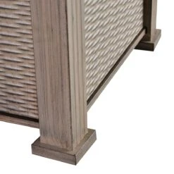 Outsunny 42" Propane Fire Pit Table, 50,000 BTU Wicker-effect Auto-Ignition Gas Fireplace Fire Pits With Ceramic Tabletop, Steel Base, Lid, Lava Rocks And Cover, CSA Certification, Grey -Outsunny nTY00f17e67c3f23b