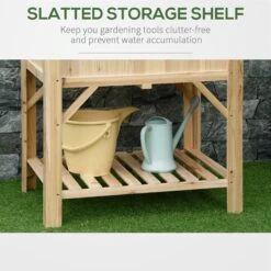 Outsunny 31x23x32 Inch 6 Pocket Garden Planter Box Vertical Raised Bed, Elevated Wood Standing Planters With Grow Grid, Legs, Storage Shelf, Vegetable, Flower, Herb -Outsunny nY8ed117ed37bb2c6