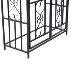 Outsunny Outdoor Metal Garden Arbor Arch With Double Gate, Weather-Fighting Dark Grey Epoxy Coating, & Steel Construction -Outsunny ndWb2917e69fb9de9