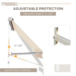 Outsunny 6' Drop Arm Manual Retractable Sun Shade Patio Window Awning - Cream 13 Outsunny 6' Drop Arm Manual Retractable Sun Shade Patio Window Awning - Cream -Outsunny nvu88c181721b857f