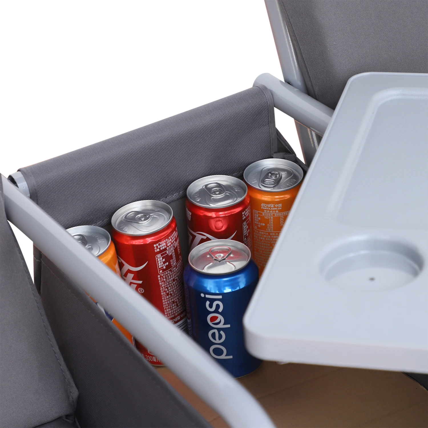 Outsunny 2 Person Porch Swing With Stand, Outdoor Swing With Canopy, Pivot Storage Table, 2 Cup Holders, Cushions For Patio, Backyard, Gray 15 Outsunny 2 Person Porch Swing With Stand, Outdoor Swing With Canopy, Pivot Storage Table, 2 Cup Holders, Cushions For Patio, Backyard, Gray - Image 15