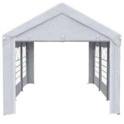 Outsunny 10' X 20' Party Tent & Carport, Large Outdoor Canopy Tent Portable Garage With Removable Sidewalls, 2 Doors And Windows, White Tents For Parties, Wedding, Events, BBQ -Outsunny oDb3d618585f3a856