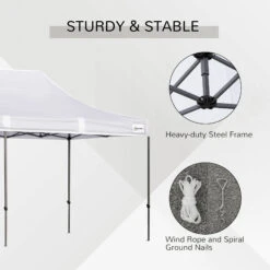 Outsunny 10' X 20' Pop Up Canopy Tent With Sidewalls & Doors, Instant Tents For Parties With Wheeled Carry Bag, Height Adjustable, For Outdoor, Garden, Patio, White -Outsunny oOMd4d18064705f59