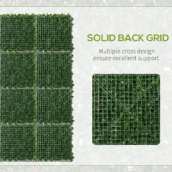 Outsunny 12 PCS 20" X 20" Artificial Boxwood Wall Panel Sweet Potato Leaf Privacy Fence -Outsunny oP75bf17ed37bafa1