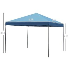Outsunny 10' X 10' Pop Up Canopy Tent With Netting, Instant Gazebo, Ez Up Screen House Room With Carry Bag, Height Adjustable, For Outdoor, Garden, Patio, Light Blue -Outsunny oUmb4517ed30dc2da