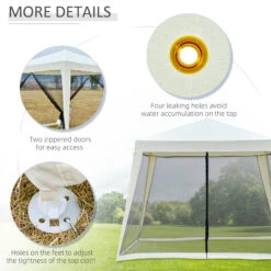 Outsunny 10'x10' Outdoor Party Tent Canopy With Mesh Sidewalls, Patio Gazebo Sun Shade Screen Shelter, Beige 14 Outsunny 10'x10' Outdoor Party Tent Canopy With Mesh Sidewalls, Patio Gazebo Sun Shade Screen Shelter, Beige -Outsunny ocbb1018162b3d66c