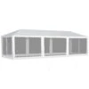 Outsunny 10' X 30' Party Tent, Event Shelter Gazebo Canopy With Removable Mesh Side Walls And Two Doors, White