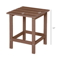Outsunny 15" Outdoor Side Table, Square Patio Accent Table, Durable HDPE Plastic Tea Table For Adirondack Chair, Backyard, Garden, Lawn, Brown 13 Outsunny 15" Outdoor Side Table, Square Patio Accent Table, Durable HDPE Plastic Tea Table For Adirondack Chair, Backyard, Garden, Lawn, Brown -Outsunny orD99417ed30dd9e9