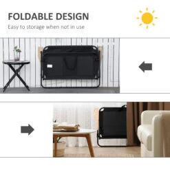 Outsunny Double Folding Camping Chair, Loveseat For 2 Adults, Portable Camping Couch With Wood Armrest & Cupholders, For Backpacking, Beach, Sports Travel, Black -Outsunny ory88c18123778ed8