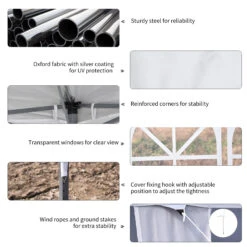 Outsunny 10' X 20' Pop Up Canopy Tent With 4 Sidewalls, Heavy Duty Tents For Parties, Outdoor Instant Gazebo With Carry Bag, For Outdoor, Garden, Patio, White 19 Outsunny 10' X 20' Pop Up Canopy Tent With 4 Sidewalls, Heavy Duty Tents For Parties, Outdoor Instant Gazebo With Carry Bag, For Outdoor, Garden, Patio, White -Outsunny ozkb1017f4e3bf909