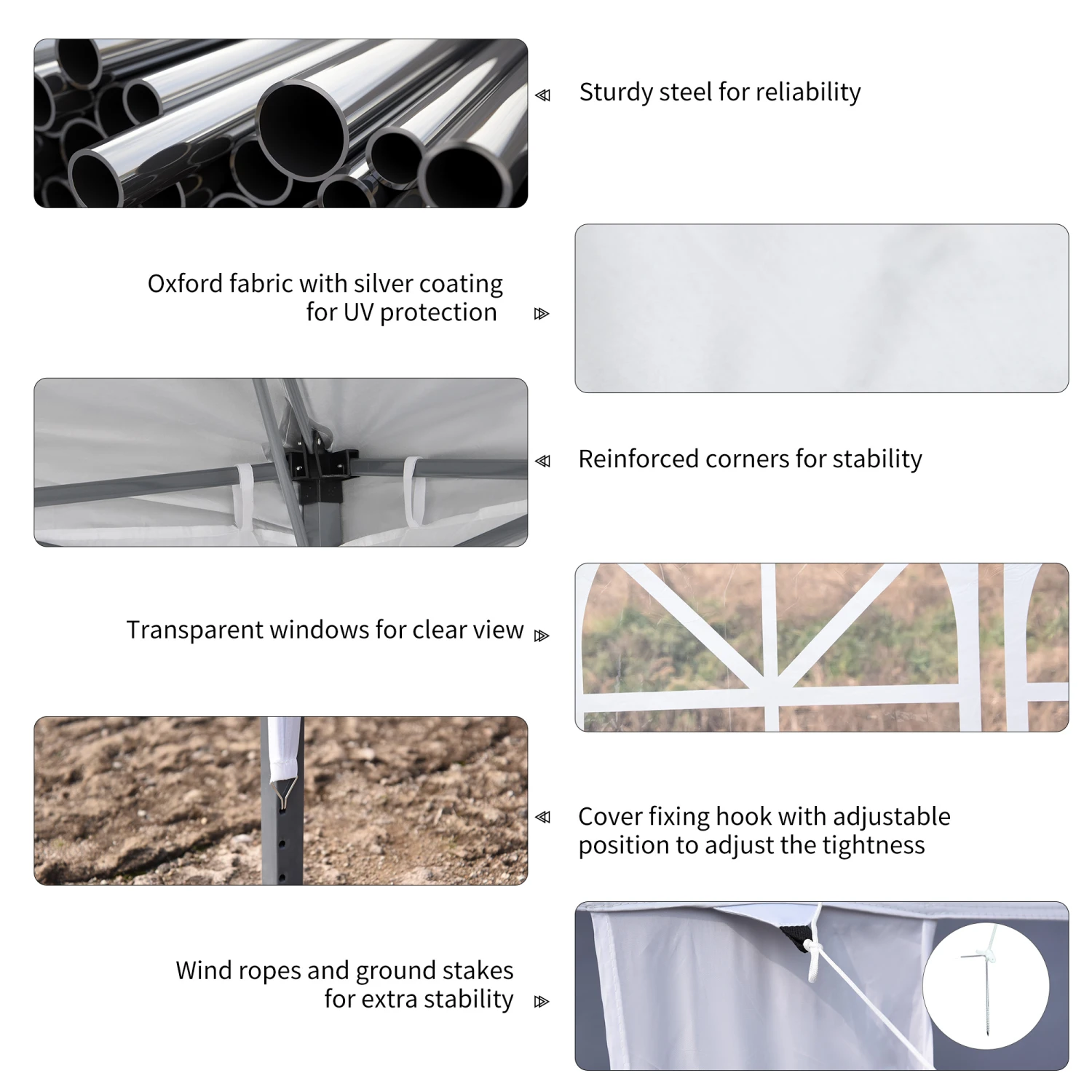 Outsunny 10' X 20' Pop Up Canopy Tent With 4 Sidewalls, Heavy Duty Tents For Parties, Outdoor Instant Gazebo With Carry Bag, For Outdoor, Garden, Patio, White 6 Outsunny 10' X 20' Pop Up Canopy Tent With 4 Sidewalls, Heavy Duty Tents For Parties, Outdoor Instant Gazebo With Carry Bag, For Outdoor, Garden, Patio, White - Image 6