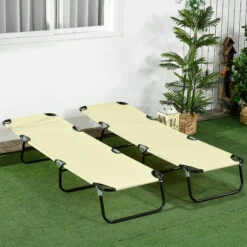 Outsunny Folding Chaise Lounge Pool Chairs, Outdoor Sun Tanning Chairs With Pillow, Reclining Back, Steel Frame & Breathable Mesh For Beach, Yard, Patio, Beige 17 Outsunny Folding Chaise Lounge Pool Chairs, Outdoor Sun Tanning Chairs With Pillow, Reclining Back, Steel Frame & Breathable Mesh For Beach, Yard, Patio, Beige -Outsunny p6C3d61890485a0e6