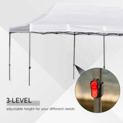 Outsunny 10' X 20' Pop Up Canopy Tent With Sidewalls & Doors, Instant Tents For Parties With Wheeled Carry Bag, Height Adjustable, For Outdoor, Garden, Patio, White -Outsunny p7ea0918064705f59