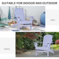 Outsunny Wooden Adirondack Chair, Outdoor Patio Lawn Chair With Cup Holder, Weather Resistant Lawn Furniture, Classic Lounge For Deck, Garden, Backyard, Fire Pit, Gray -Outsunny pPY75617fbaec1c25