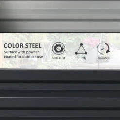 Outsunny 26" X 26" X 12" Raised Galvanized Metal Garden Bed Kit Set Of 2 - Grey -Outsunny pXi88c17fe800dace