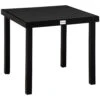 Outsunny Patio Dining Table For 4, Rectangular Aluminum Outdoor Table For Garden Lawn Backyard, Black
