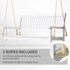 Outsunny Wooden Swing Bench Garden W/ Supportive Ropes For 2 Person Without Frame -Outsunny pYx88c17fe7fbf1cf