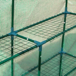 Outsunny 84.25" X 56.25" X 76.75" Walk-in Greenhouse, PE Cover, 3-Tier Shelves, Steel Frame Hot House, Roll-Up Zipper Door For Flowers, Vegetables, Saplings, Tropical Plants, Green -Outsunny piXa1917f914a137d