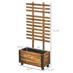 Outsunny Wooden Raised Garden Bed, Planter With Trellis And Metal Corners, Portable On Wheels, For Patio, Backyard, Deck 11 Outsunny Wooden Raised Garden Bed, Planter With Trellis And Metal Corners, Portable On Wheels, For Patio, Backyard, Deck -Outsunny popc17185154cbe4c