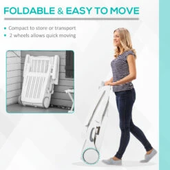 Outsunny Folding Chaise Lounge Chair On Wheels With Storage Box, Lightweight Plastic Sun Recliner With 5 Position Backrest For Beach & Pool, White -Outsunny pvzdbf17ed2fb9058