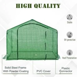 Outsunny 71'' X 39'' X 66'' Walk In Greenhouse Portable Hot House For Plants With Zippered Door And Top Window For Outdoor, Garden, Patio, PE Cover, Green -Outsunny pxZe8817e6a3285ea