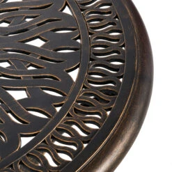 Outsunny 5 Pieces Outdoor Furniture Dining Set For 4, All-Weather Cast Aluminum Stackable Design Chairs And Round Patio Table With Umbrella Hole, For Backyard, Deck, Garden, Bronze -Outsunny pzs3d618746780365