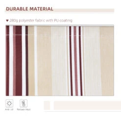 Outsunny 10' X 8' Manual Retractable Awning Sun Shade Shelter For Patio Deck Yard With UV Protection And Easy Crank Opening, Red & Beige -Outsunny qBfa09181a40adae6