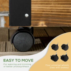 Outsunny Wooden Raised Garden Bed, Planter With Trellis And Metal Corners, Portable On Wheels, For Patio, Backyard, Deck 13 Outsunny Wooden Raised Garden Bed, Planter With Trellis And Metal Corners, Portable On Wheels, For Patio, Backyard, Deck -Outsunny qEr88c185154cbe4c