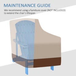 Outsunny Wooden Adirondack Chair, Outdoor Patio Lawn Chair With Cup Holder, Lawn Furniture, Classic Lounge For Deck, Garden, Backyard, Fire Pit, Blue -Outsunny qKu3d617fbaec4b4c