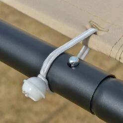 Outsunny 10' X 9.5' X 9.5' Outdoor Wall Patio Gazebo Canopy With PVC Coated Polyester Roof, Steel Frame, & Spacious Build, Beige -Outsunny qL4dd917e6831cba5