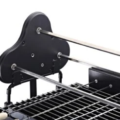 Outsunny 35" Charcoal BBQ Grill And Smoker Combo 2 In 1 Portable Rotisserie With Large/Small Skewers Included And 4 Wheels For Portability -Outsunny qLAb4f17e68b20b60