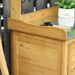 Outsunny Backyard Garden Tool Storage Shed, Outdoor Storage & Potting Bench With 2 Magnetic Close Doors & Large Interior Storage Space -Outsunny qLm4c517e6831cea2