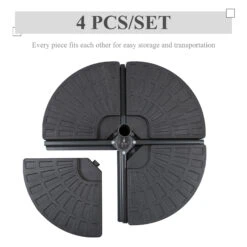 Outsunny Large 4 Piece Round Fillable Weighted Offset Market Patio Umbrella Base -Outsunny qLua091817f2751b7