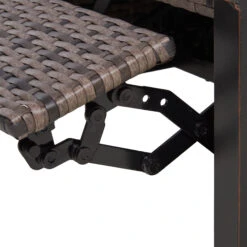 Outsunny Outdoor Recliner Chair With Cushion, Rust-Resistant Aluminum Frames PE Wicker Patio Lounge Chaise Chair With Adjustable Reclining Backrest And Footrest, Pillow, Dark Blue -Outsunny qPxa1917fbf161aa2