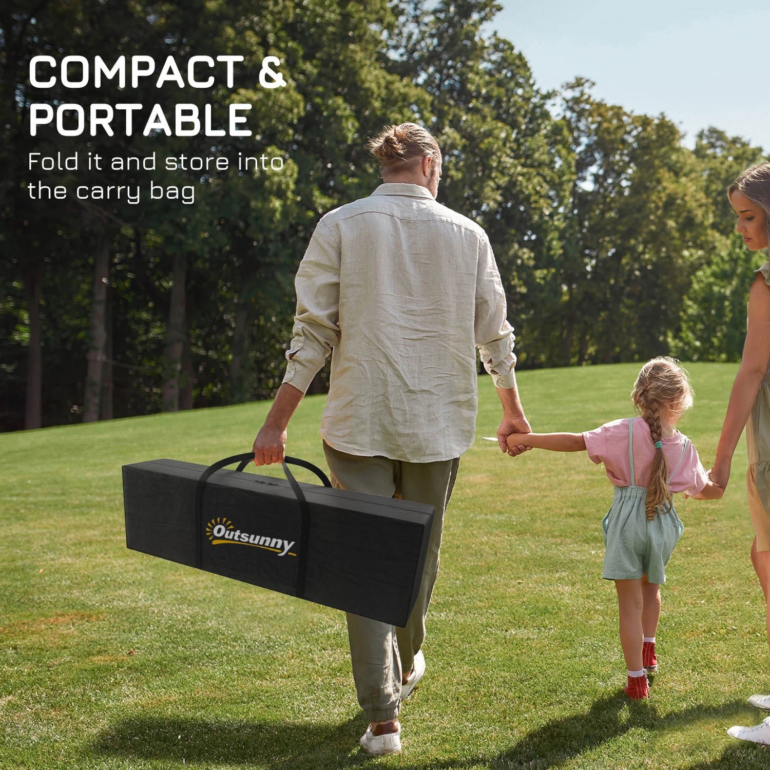 Outsunny Reversible Outdoor Rug Carpet, 9' X 18' Waterproof Plastic Straw Rug, Portable RV Camping Rugs With Carry Bag, Large Floor Mat For Backyard, Deck, Picnic, Beach, Black & Gray Border 4 Outsunny Reversible Outdoor Rug Carpet, 9' X 18' Waterproof Plastic Straw Rug, Portable RV Camping Rugs With Carry Bag, Large Floor Mat For Backyard, Deck, Picnic, Beach, Black & Gray Border - Image 4