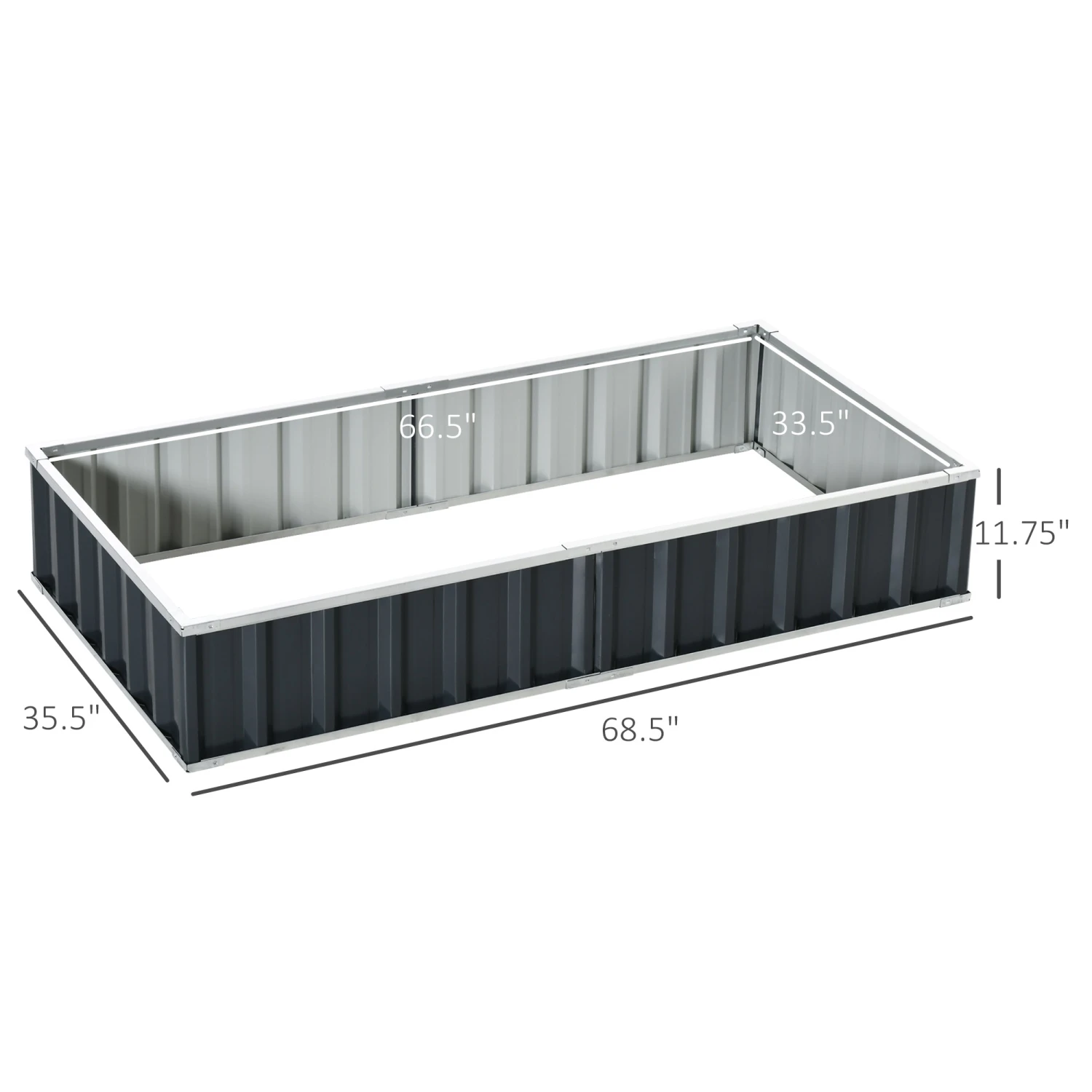 Outsunny 5.7' X 3' Galvanized Raised Garden Bed, DIY Large Planter For Outdoor Plants, No Bottom W/ A Pairs Of Glove For Backyard, Patio To Grow Vegetables, Herbs, And Flowers, Grey 3 Outsunny 5.7' X 3' Galvanized Raised Garden Bed, DIY Large Planter For Outdoor Plants, No Bottom W/ A Pairs Of Glove For Backyard, Patio To Grow Vegetables, Herbs, And Flowers, Grey - Image 3